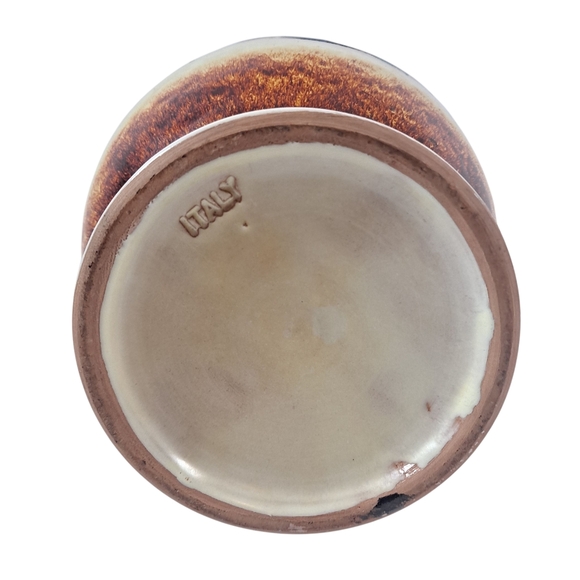 Vintage Inarco Italian Mid Century Modern Vase Drip Glaze Floral Design 14" - Picture 9 of 10